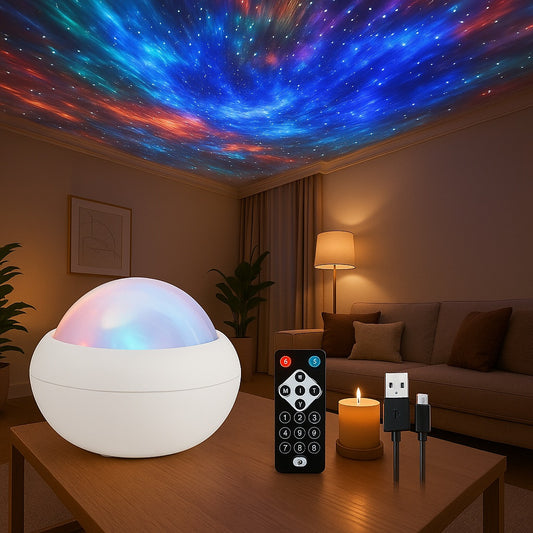 veilleuse projection bebe blanche ambiance lumineuse